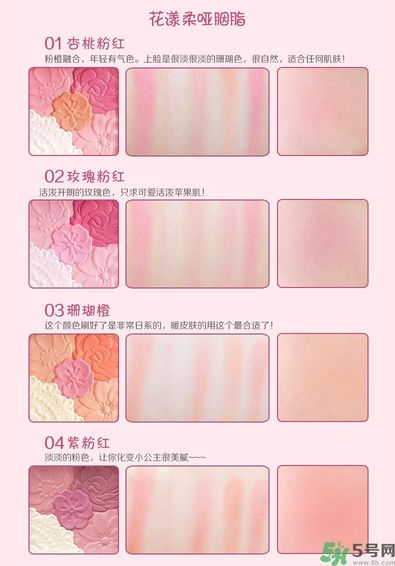 canmake花瓣腮紅色號對比圖？canmake五色花瓣腮紅試色