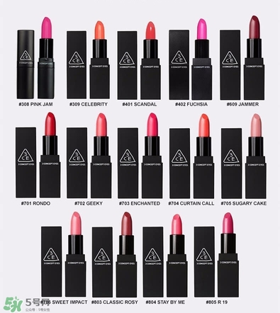 3ce唇膏試色色號_3ce唇膏最火的幾個(gè)色