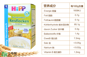 喜寶米粉成分如何？喜寶米粉成分表