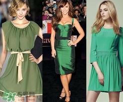 穿著高跟鞋翻跟頭走t臺模特同款綠色裙子是什么牌子？