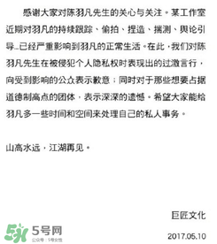 陳羽凡公司怎么回應(yīng)羽凡醉酒砸車(chē)的？陳羽凡公司發(fā)文道歉