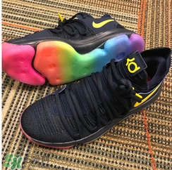 nike kd 10 be true彩虹配色實(shí)物怎么樣？杜蘭特10彩虹底照片曝光
