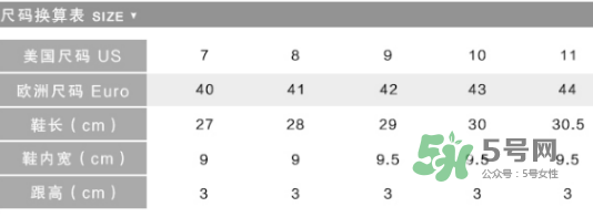 teva涼鞋鞋碼怎么選？teva鞋碼對照表