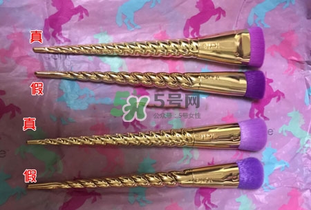 tarte獨角獸化妝刷真假辨別對比圖 tarte獨角獸化妝刷真假辨別對比圖