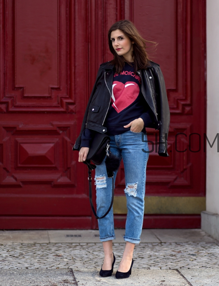 皮衣配牛仔褲好看嗎？皮衣和牛仔褲怎么搭配？