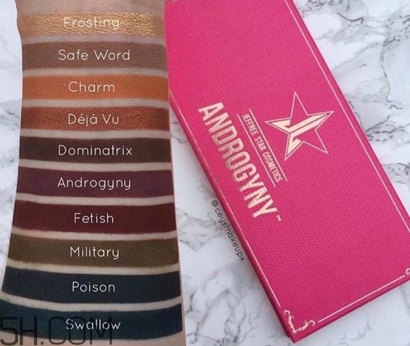 jeffree star androgyny眼影盤色號_試色圖 jeffree star androgyny眼影盤色號_試色圖