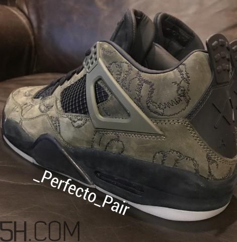 kaws與air jordan 4聯(lián)名橄欖綠版本實物什么樣？