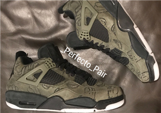 kaws與air jordan 4聯(lián)名橄欖綠版本實(shí)物什么樣？