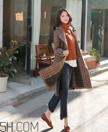 韓版格子大衣怎么搭配？韓版格子大衣搭配圖片