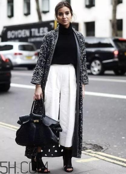 闊腿褲配大衣好看嗎？冬天闊腿褲配大衣圖片