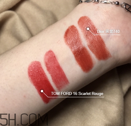 迪奧740和tf16像嗎？dior漆光唇釉740和tf16試色對(duì)比