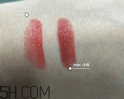 tf黑管16和mac chili一樣嗎？tf16和chili試色對比