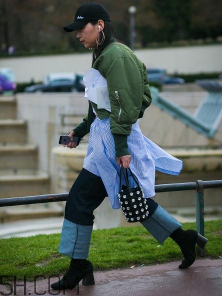 牛仔闊腿褲冬天怎么搭配？冬天牛仔闊腿褲搭配圖