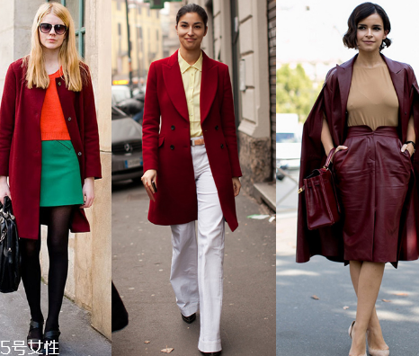 酒紅色衣服怎么搭配？女人味十足的冬日穿搭