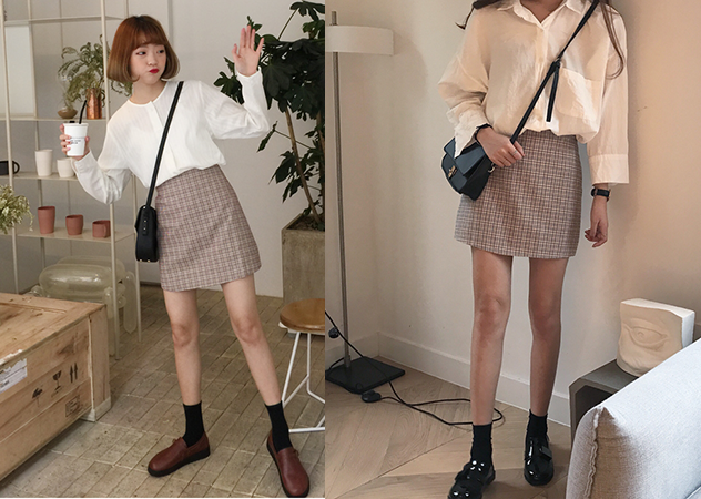 女生格紋穿搭圖片 格紋衣服搭配圖片 女生格紋穿搭圖片 格紋衣服搭配圖片