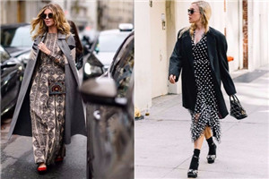 長洋裝和冬大衣搭配圖片 長洋裝和冬大衣搭配圖片