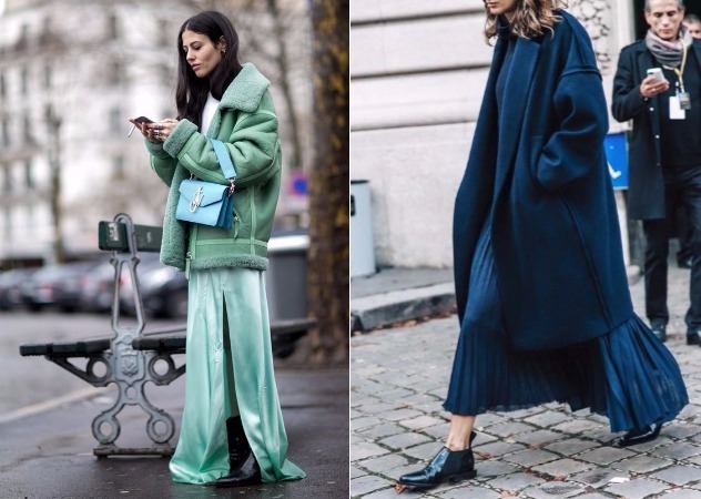 長洋裝和冬大衣搭配圖片 長洋裝和冬大衣搭配圖片