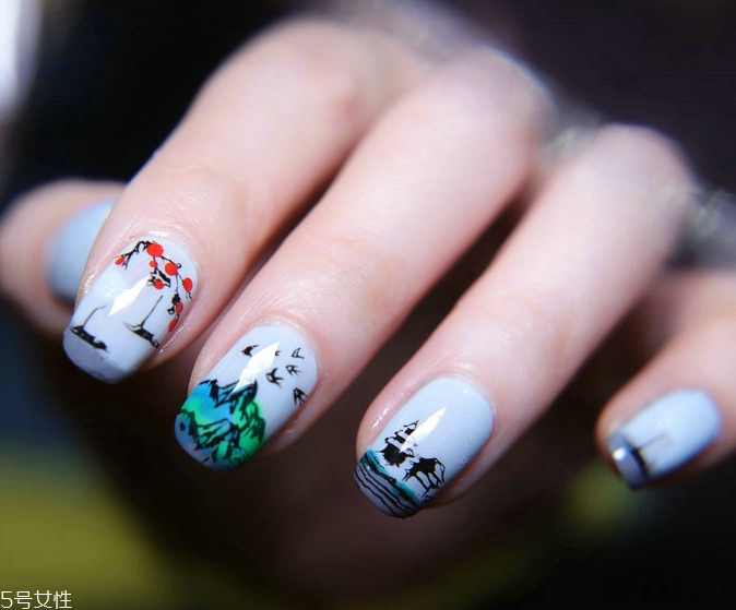古風(fēng)手繪美甲圖片 中國(guó)風(fēng)手繪圖案美甲2018最新 古風(fēng)手繪美甲圖片 中國(guó)風(fēng)手繪圖案美甲2018最新