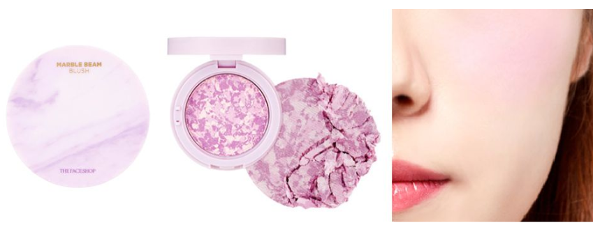 菲詩(shī)小鋪大理石腮紅試色 4個(gè)色號(hào)上臉圖