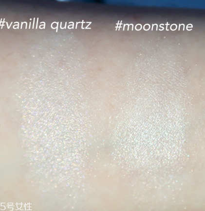 becca高光vanilla quartz和moonstone的對(duì)比試色