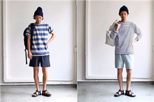 男生不過(guò)膝蓋的短褲搭配圖片
