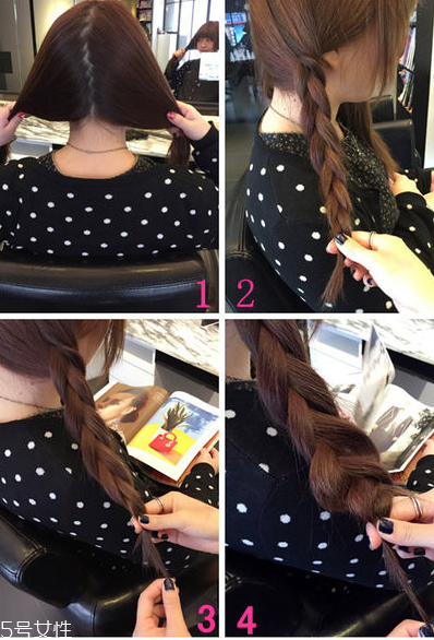 怎樣編辮子簡單可愛 兩個(gè)辮子的可愛扎法