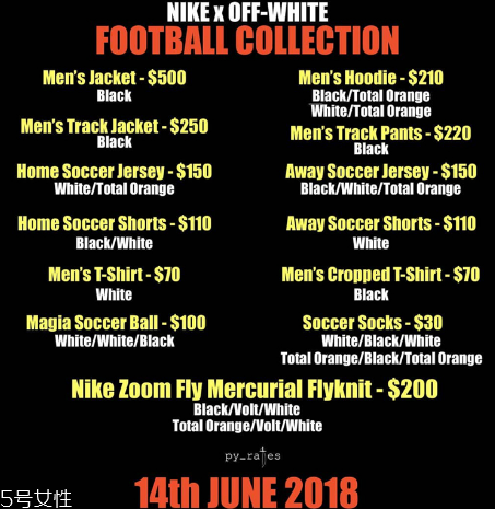 off white聯(lián)名nike zoom fly足球鞋發(fā)售日期_多少錢？