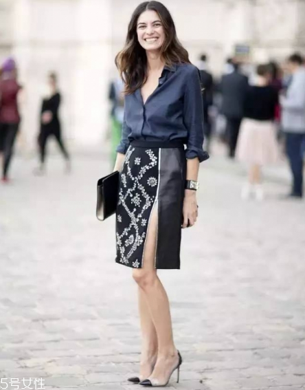 開(kāi)叉裙配什么上衣？開(kāi)叉裙搭配上衣圖片