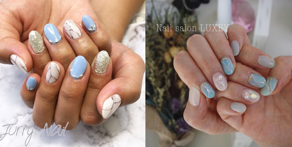 大理石暈染美甲圖片 60款暈染大理石美甲圖片 大理石暈染美甲圖片 60款暈染大理石美甲圖片