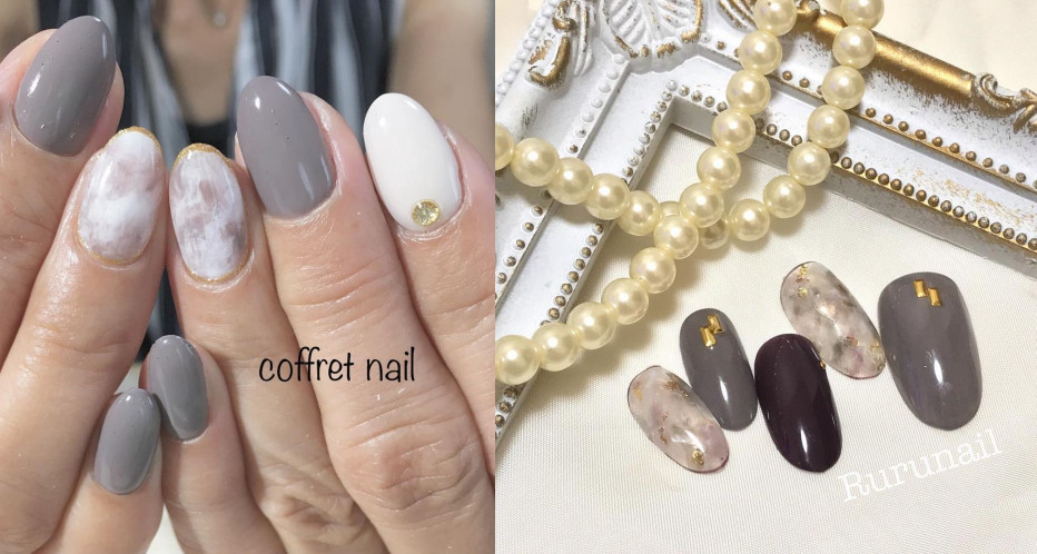 大理石暈染美甲圖片 60款暈染大理石美甲圖片 大理石暈染美甲圖片 60款暈染大理石美甲圖片