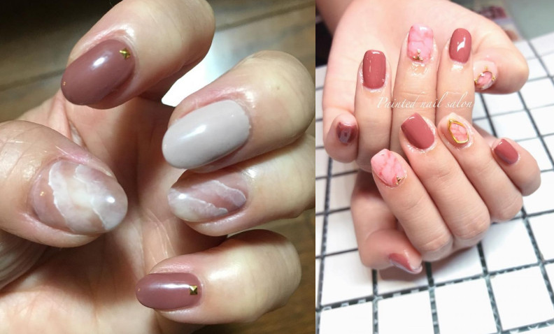 大理石暈染美甲圖片 60款暈染大理石美甲圖片 大理石暈染美甲圖片 60款暈染大理石美甲圖片