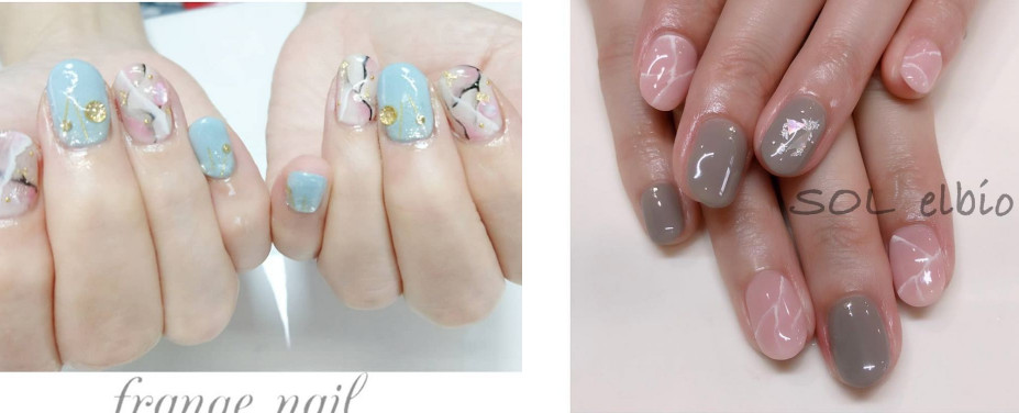 大理石暈染美甲圖片 60款暈染大理石美甲圖片 大理石暈染美甲圖片 60款暈染大理石美甲圖片