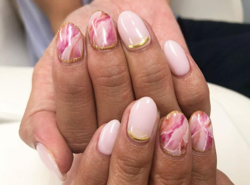 大理石暈染美甲圖片 60款暈染大理石美甲圖片 大理石暈染美甲圖片 60款暈染大理石美甲圖片