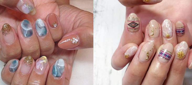 大理石暈染美甲圖片 60款暈染大理石美甲圖片 大理石暈染美甲圖片 60款暈染大理石美甲圖片