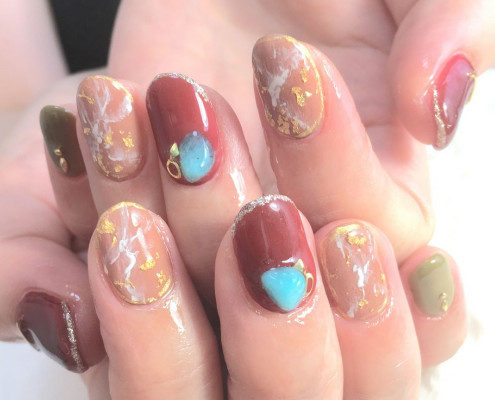 大理石暈染美甲圖片 60款暈染大理石美甲圖片 大理石暈染美甲圖片 60款暈染大理石美甲圖片