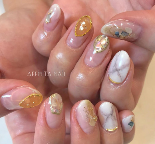 大理石暈染美甲圖片 60款暈染大理石美甲圖片 大理石暈染美甲圖片 60款暈染大理石美甲圖片