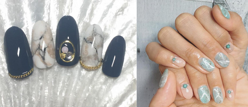 大理石暈染美甲圖片 60款暈染大理石美甲圖片 大理石暈染美甲圖片 60款暈染大理石美甲圖片