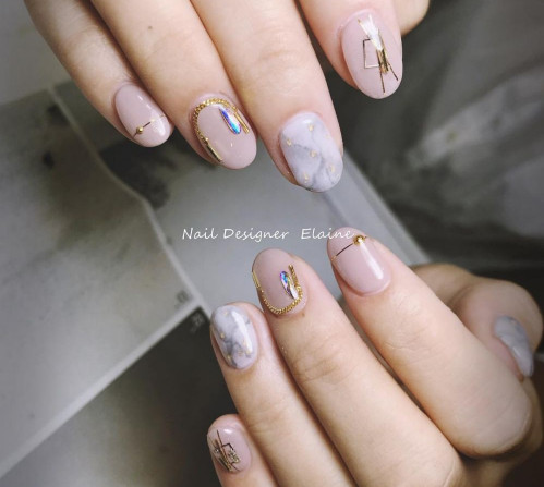 大理石暈染美甲圖片 60款暈染大理石美甲圖片 大理石暈染美甲圖片 60款暈染大理石美甲圖片