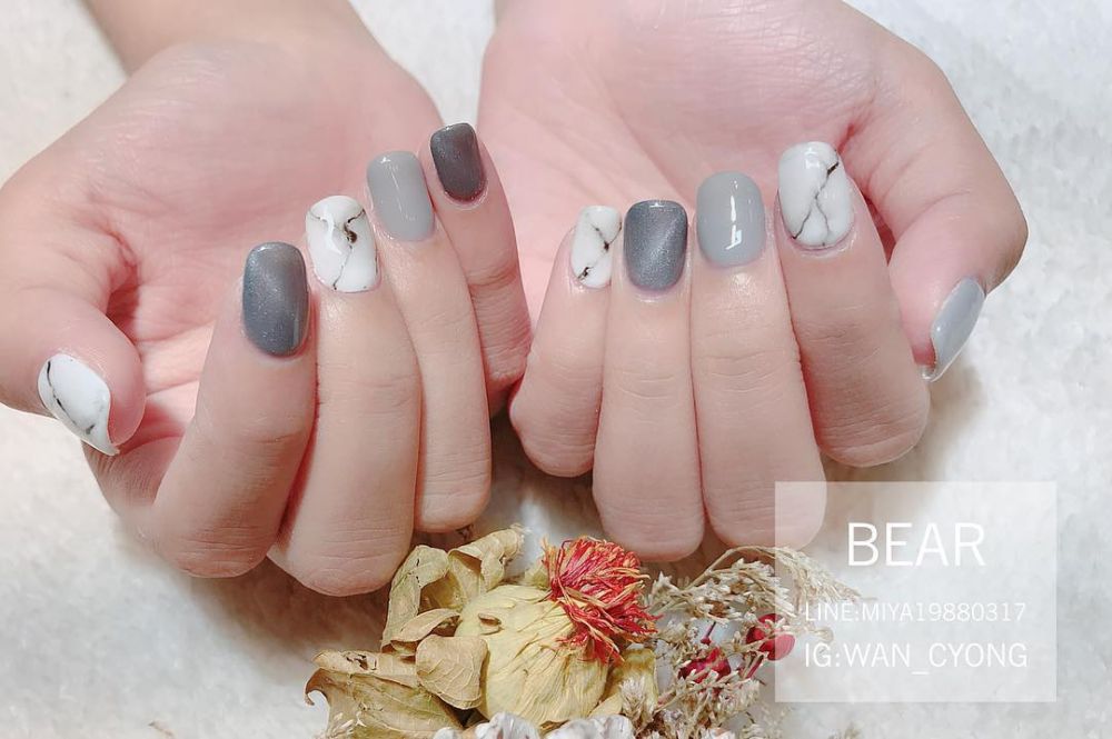 大理石暈染美甲圖片 60款暈染大理石美甲圖片 大理石暈染美甲圖片 60款暈染大理石美甲圖片