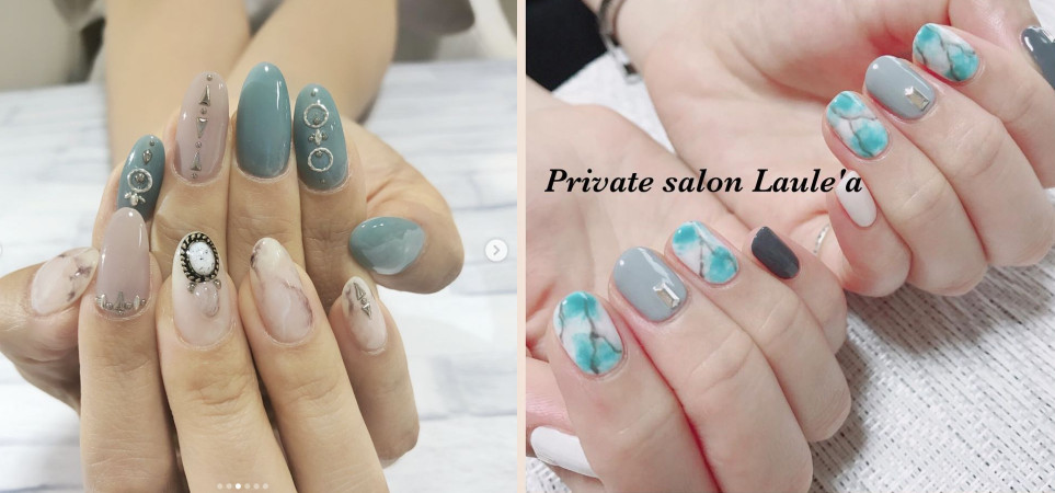 大理石暈染美甲圖片 60款暈染大理石美甲圖片 大理石暈染美甲圖片 60款暈染大理石美甲圖片