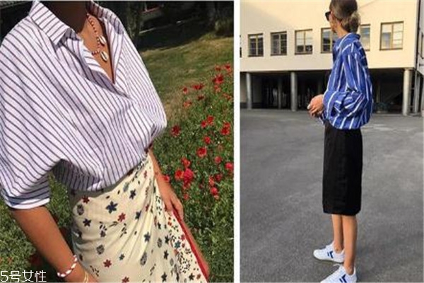 條紋襯衫配什么下裝 初秋清新穿搭 條紋襯衫配什么下裝 初秋清新穿搭