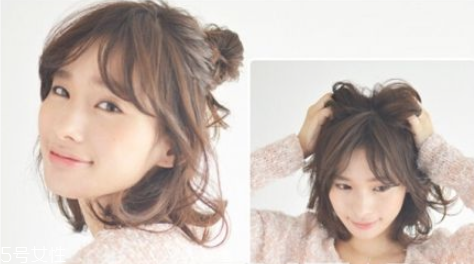 短發(fā)半丸子頭的扎法圖解 短發(fā)半丸子頭扎法教程 短發(fā)半丸子頭的扎法圖解 短發(fā)半丸子頭扎法教程