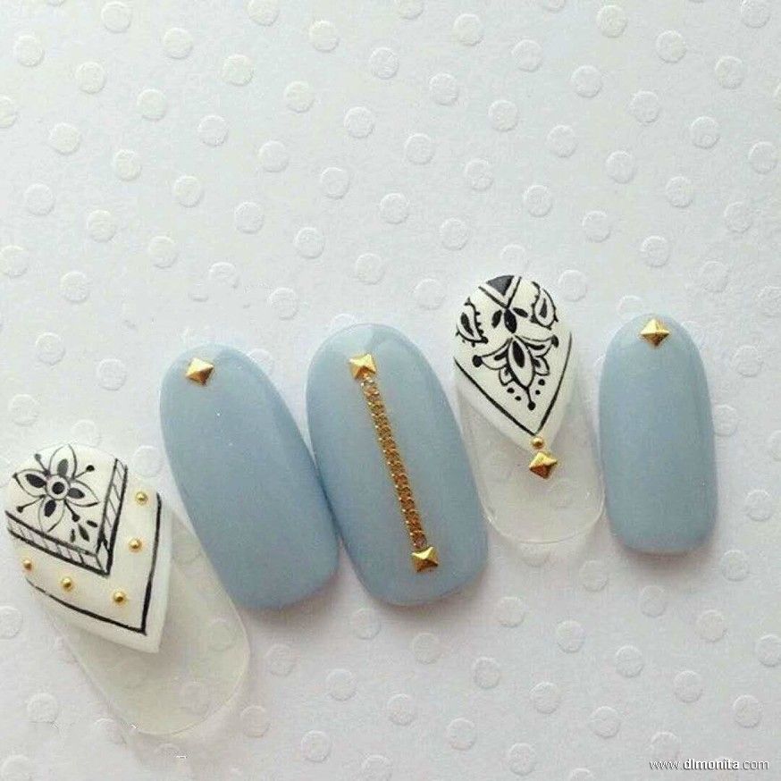 小清新藍色系美甲圖片大全 小清新藍色系美甲圖片大全