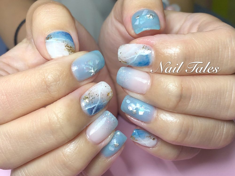 小清新藍色系美甲圖片大全 小清新藍色系美甲圖片大全