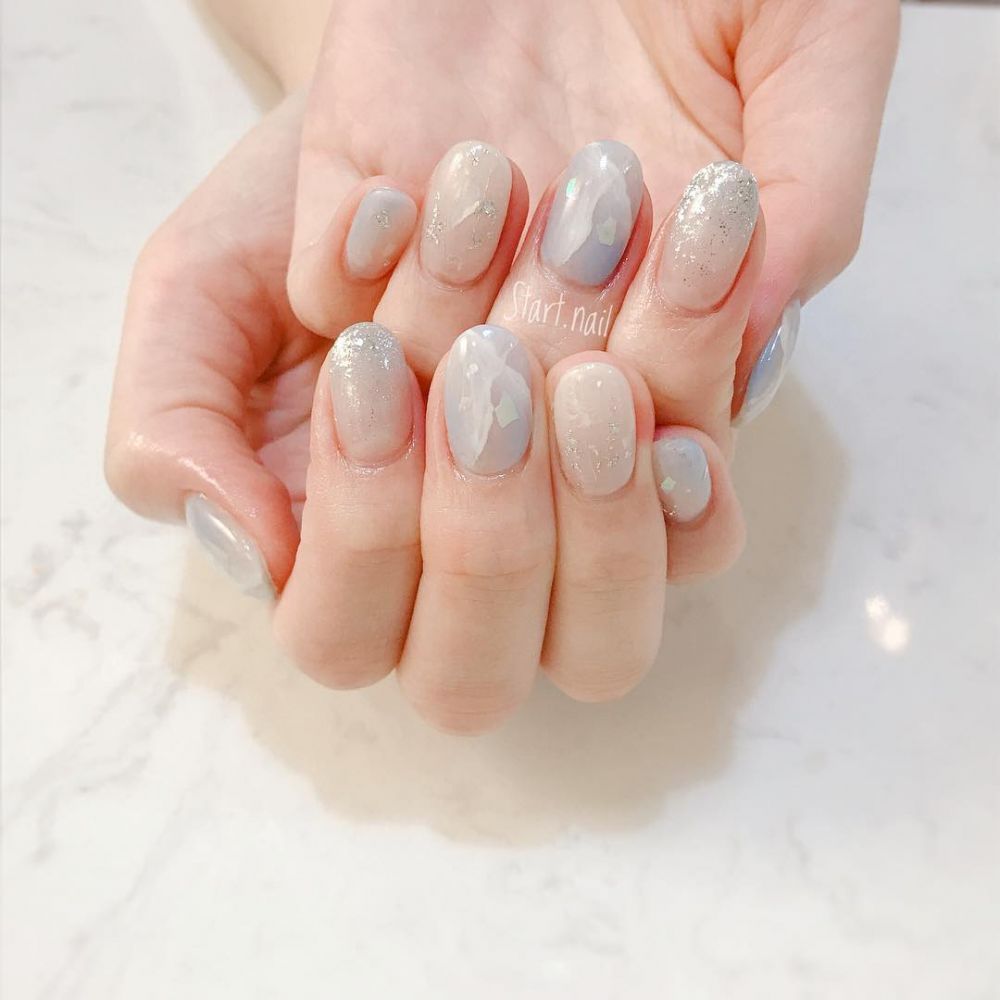 小清新藍色系美甲圖片大全 小清新藍色系美甲圖片大全