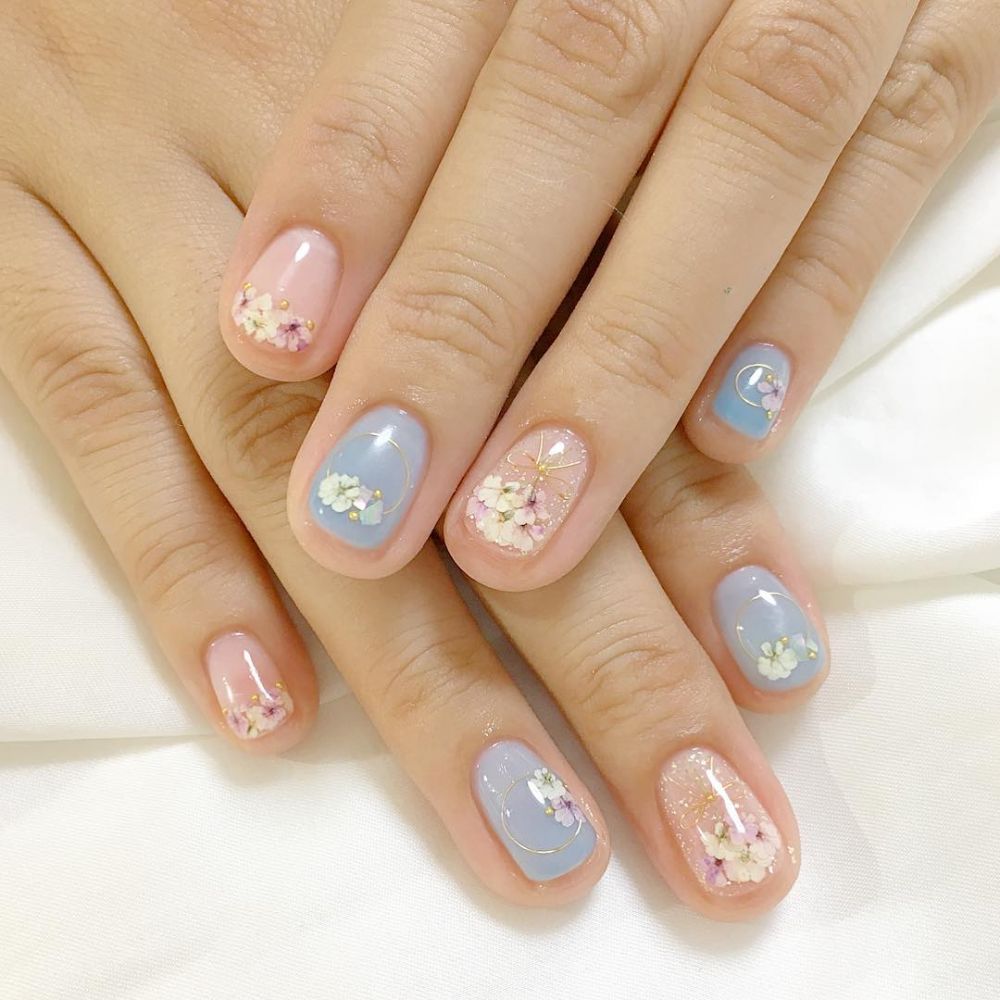 小清新藍色系美甲圖片大全 小清新藍色系美甲圖片大全