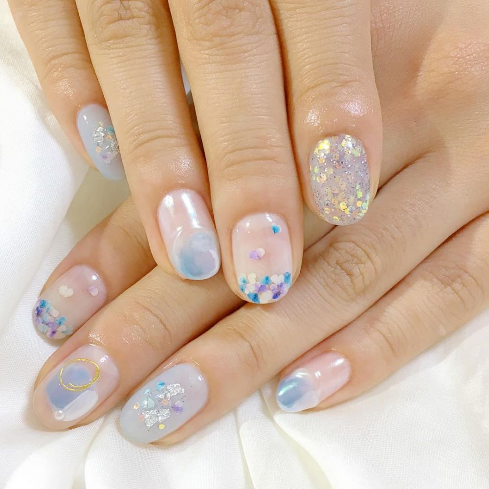 小清新藍色系美甲圖片大全 小清新藍色系美甲圖片大全