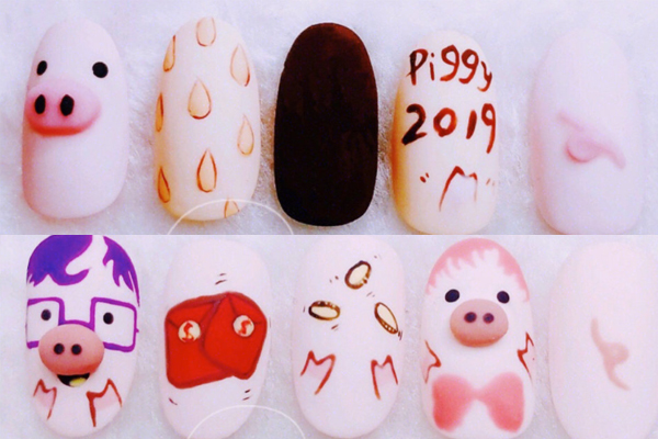 2019卡通小豬美甲圖案 豬豬美甲圖片2019 2019卡通小豬美甲圖案 豬豬美甲圖片2019