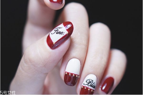 酒紅反法式美甲教程 紅色毛呢美甲教程 酒紅反法式美甲教程 紅色毛呢美甲教程