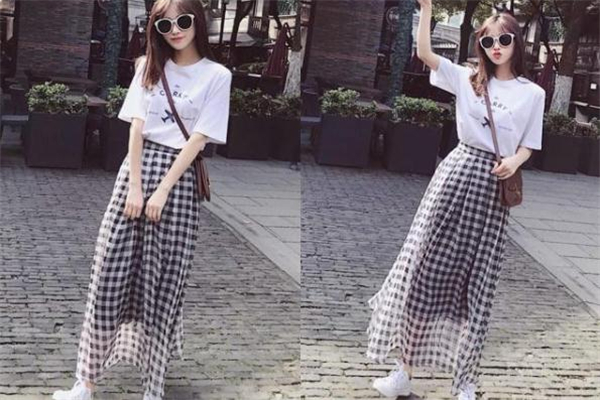 格子長(zhǎng)裙怎么搭配 格子長(zhǎng)裙搭配圖片